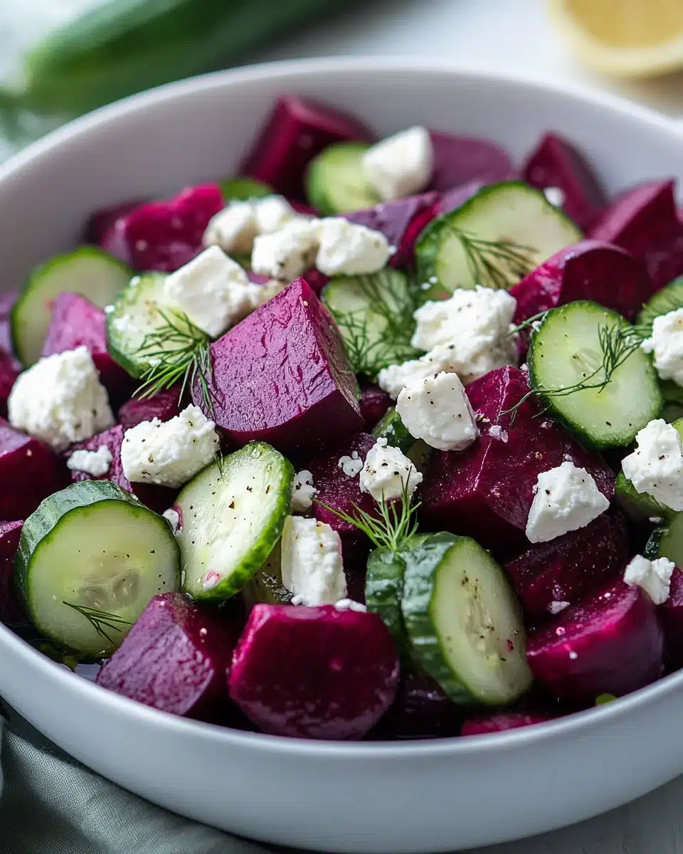 Beet Salad with Feta Cucumbers and Dill