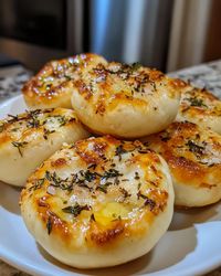 Golden Crust Garlic Rosemary Focaccia Muffins