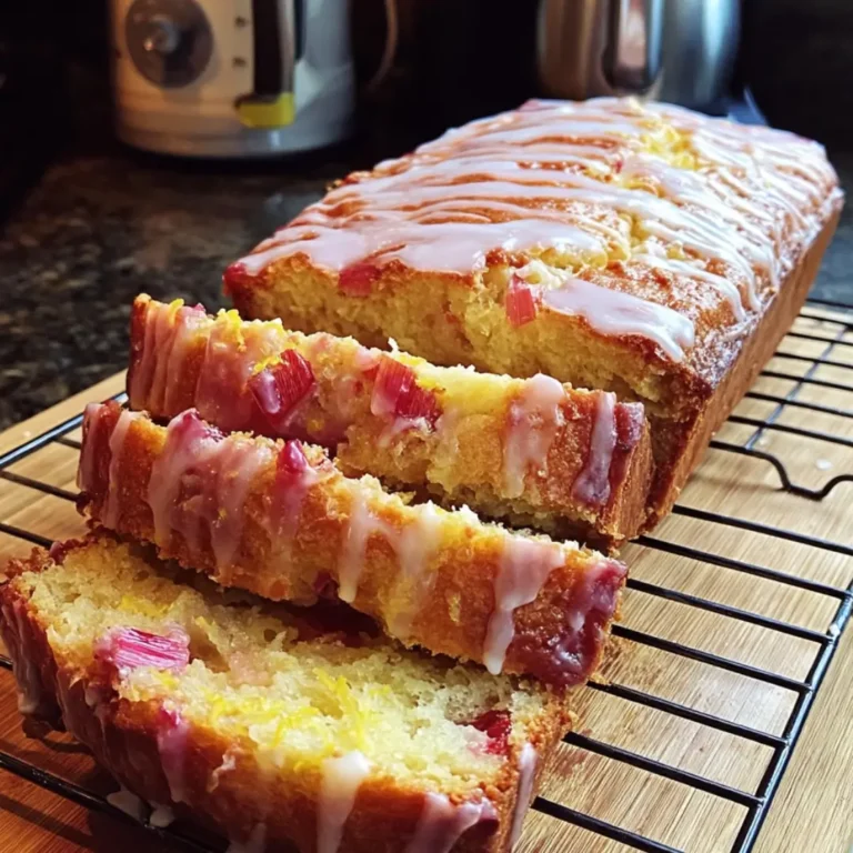 Lemon Rhubarb Loaf with Glaze