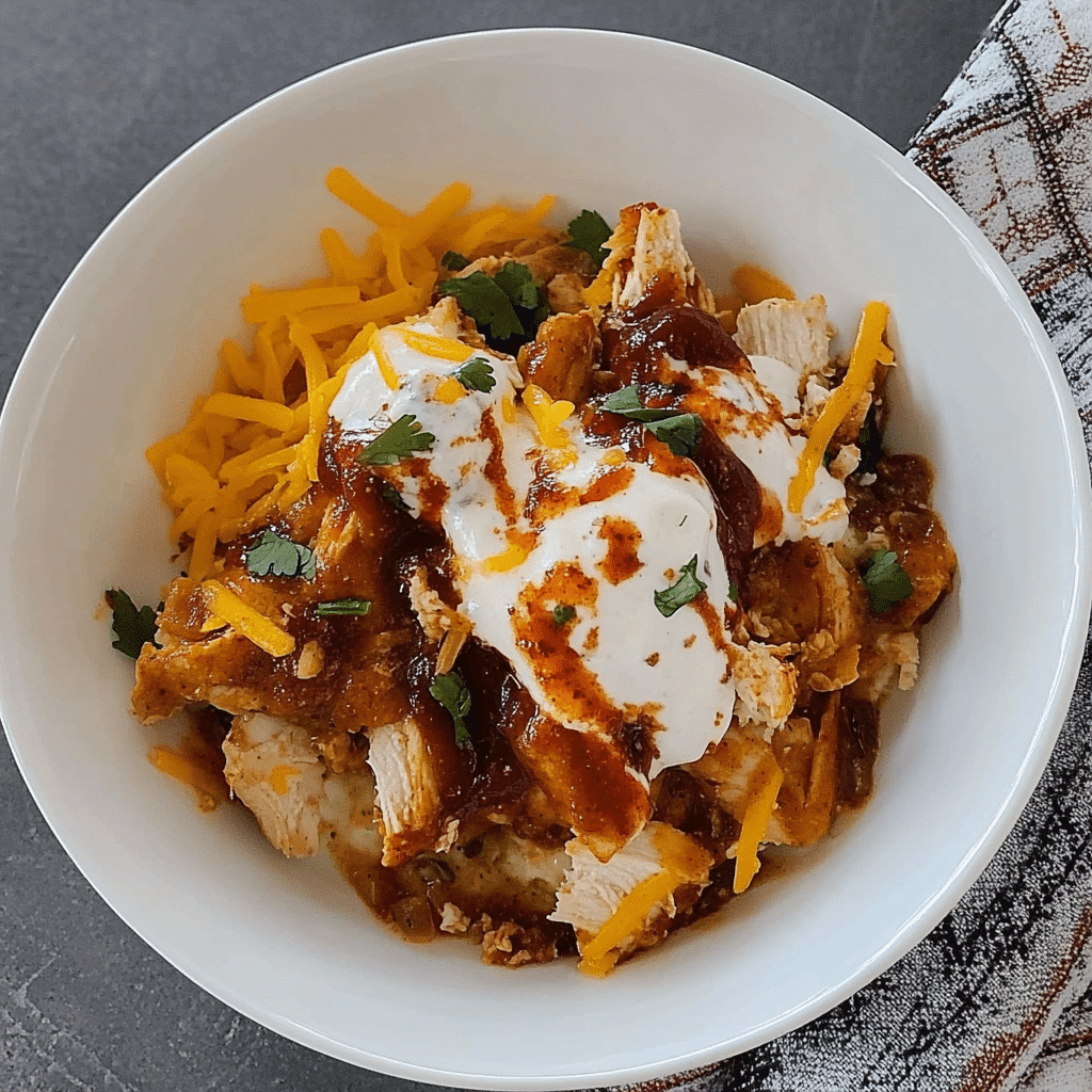 Macro Friendly BBQ Ranch Chicken Bowl with 42g of Protein