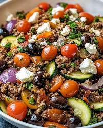 Mediterranean Ground Beef Stir Fry
