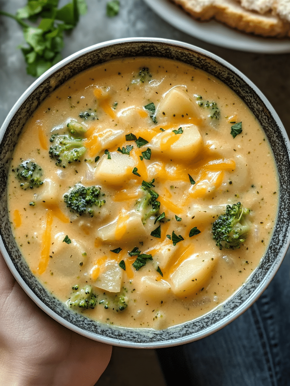 Crockpot Potato Broccoli Cheddar Soup