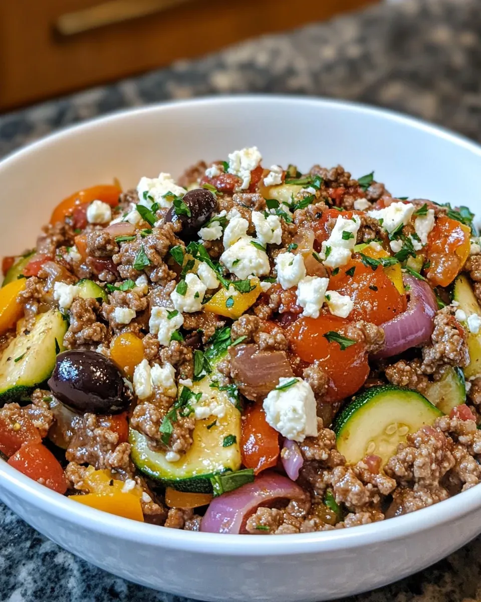 Mediterranean Ground Beef Stir-Fry