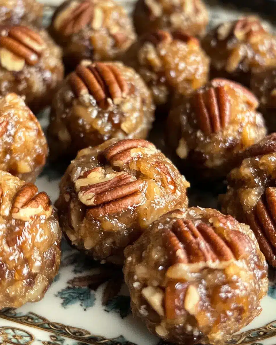 No-Bake Pecan Coconut Praline Cookies