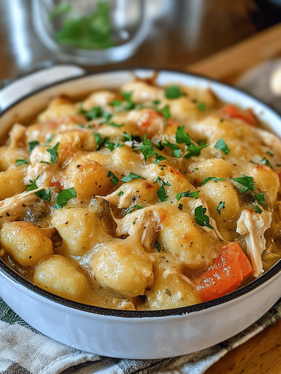 One Pot Gnocchi Chicken Pot Pie