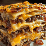 Parmesan Garlic Bacon Cheeseburger Lasagna