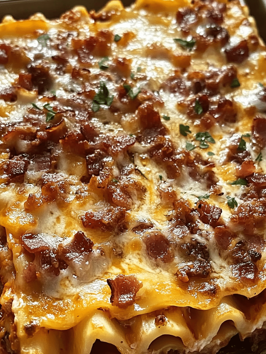 Parmesan Garlic Bacon Cheeseburger Lasagna