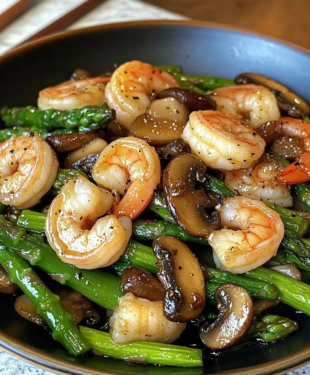 Shrimp and Asparagus Stir-Fry with Mushrooms