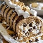 Smores Explosion Cookie Dough Ice Cream Roll