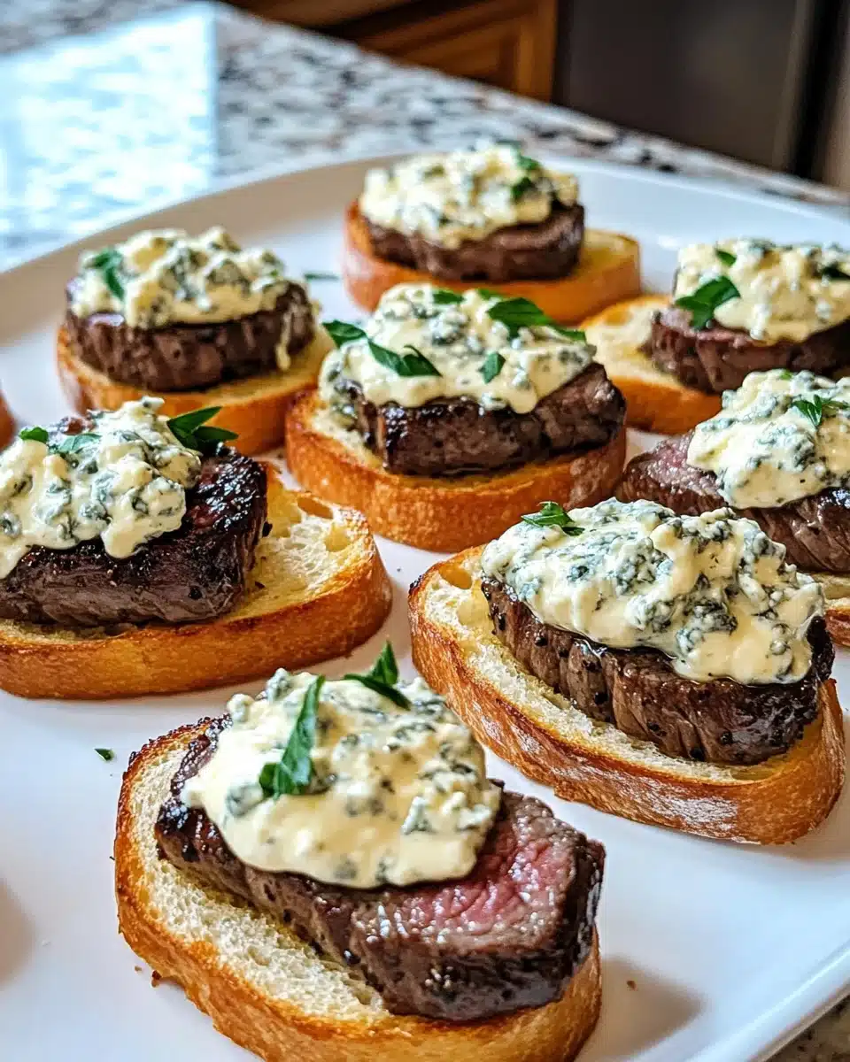 Beef Tenderloin Gorgonzola Crostini