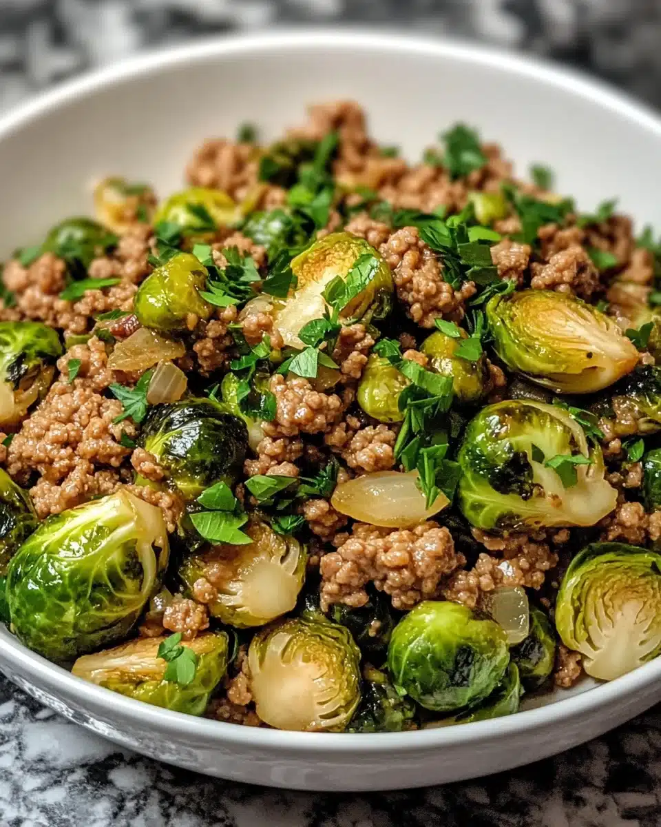 Brussels Sprouts Ground Turkey Skillet