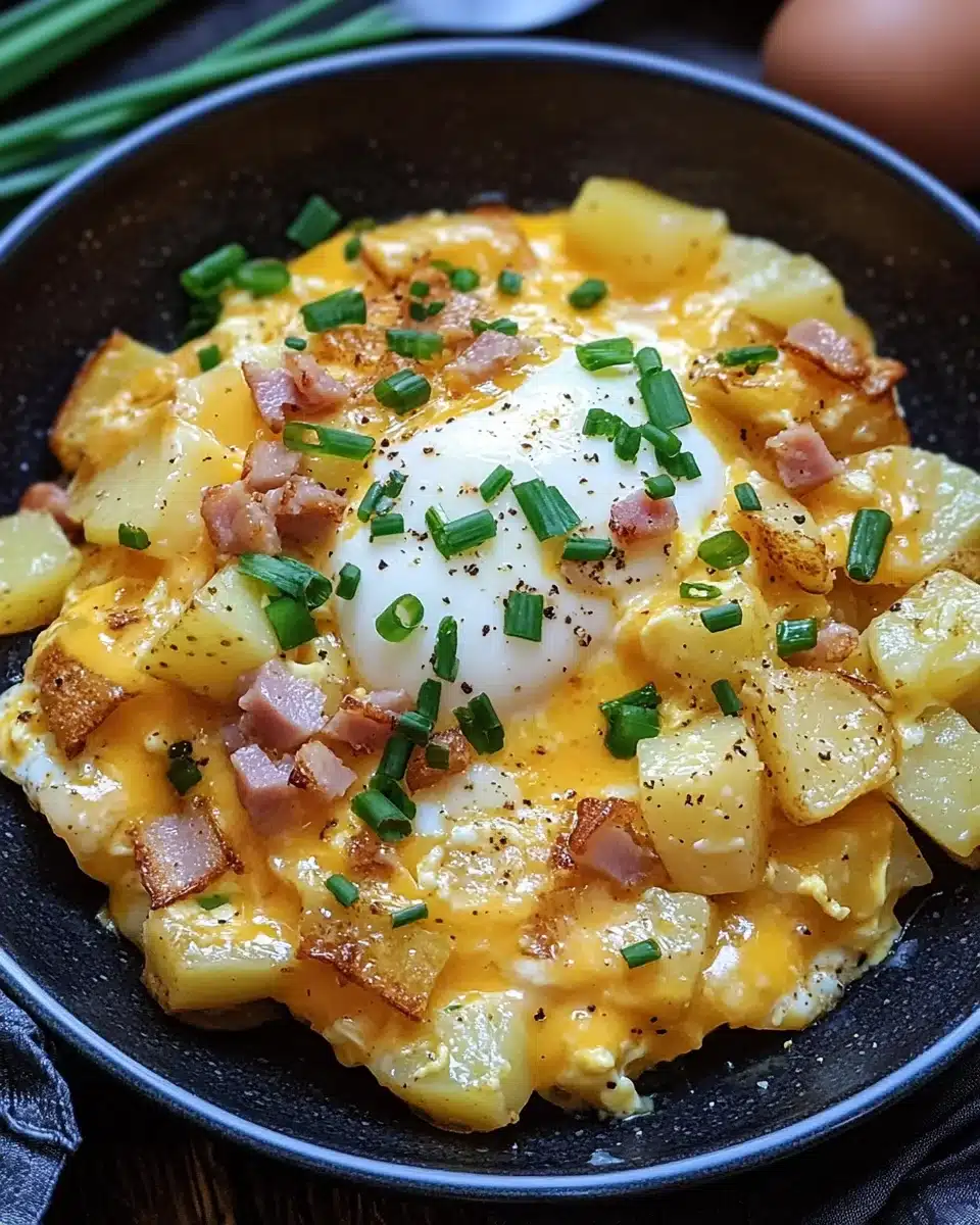 Cheesy Potato Egg Scramble