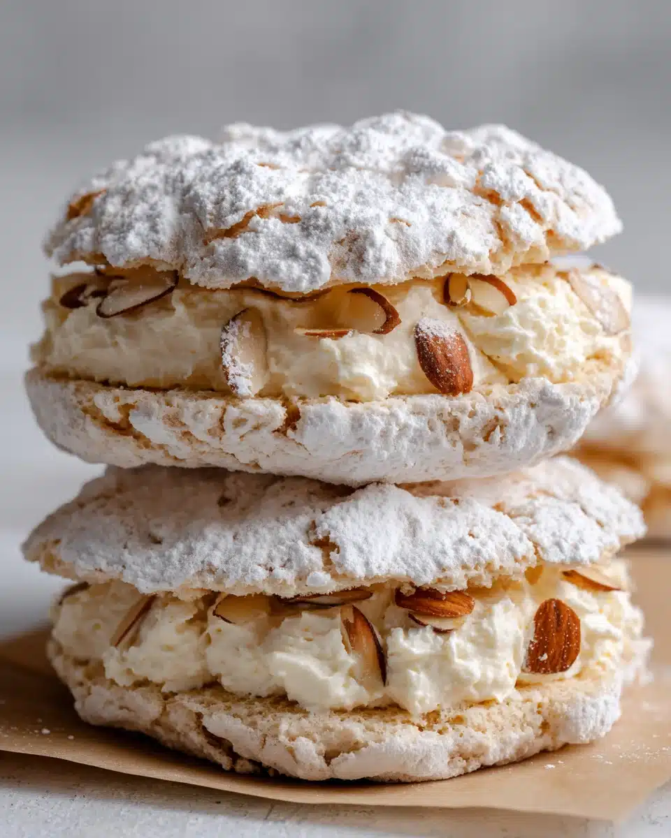 Almond Dacquoise Cream Clouds – Elegant French Cookies