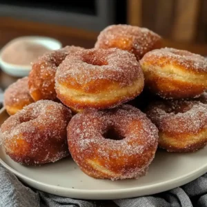 Quick Air Fryer Cinnamon Sugar Biscuit Donuts