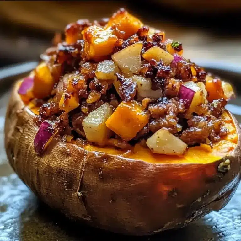 Apple Spiced Stuffed Sweet Potatoes