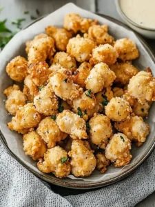 Baked Popcorn Chicken with Garlic Parmesan