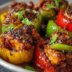 Black Pepper Chicken Stuffed Peppers