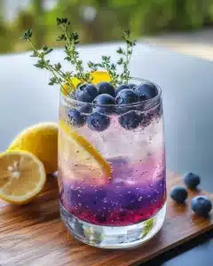 Blueberry Thyme Gin Fizz