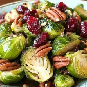 Brussels Sprouts with Cranberries & Pecans
