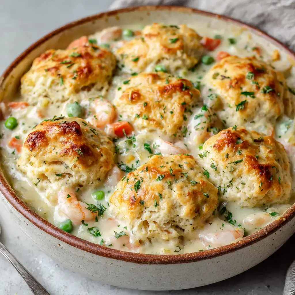 The Ultimate Cheddar Bay Biscuit Seafood Pot Pie