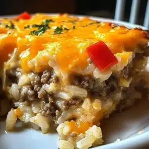 Cheesy Hamburger Rice Casserole