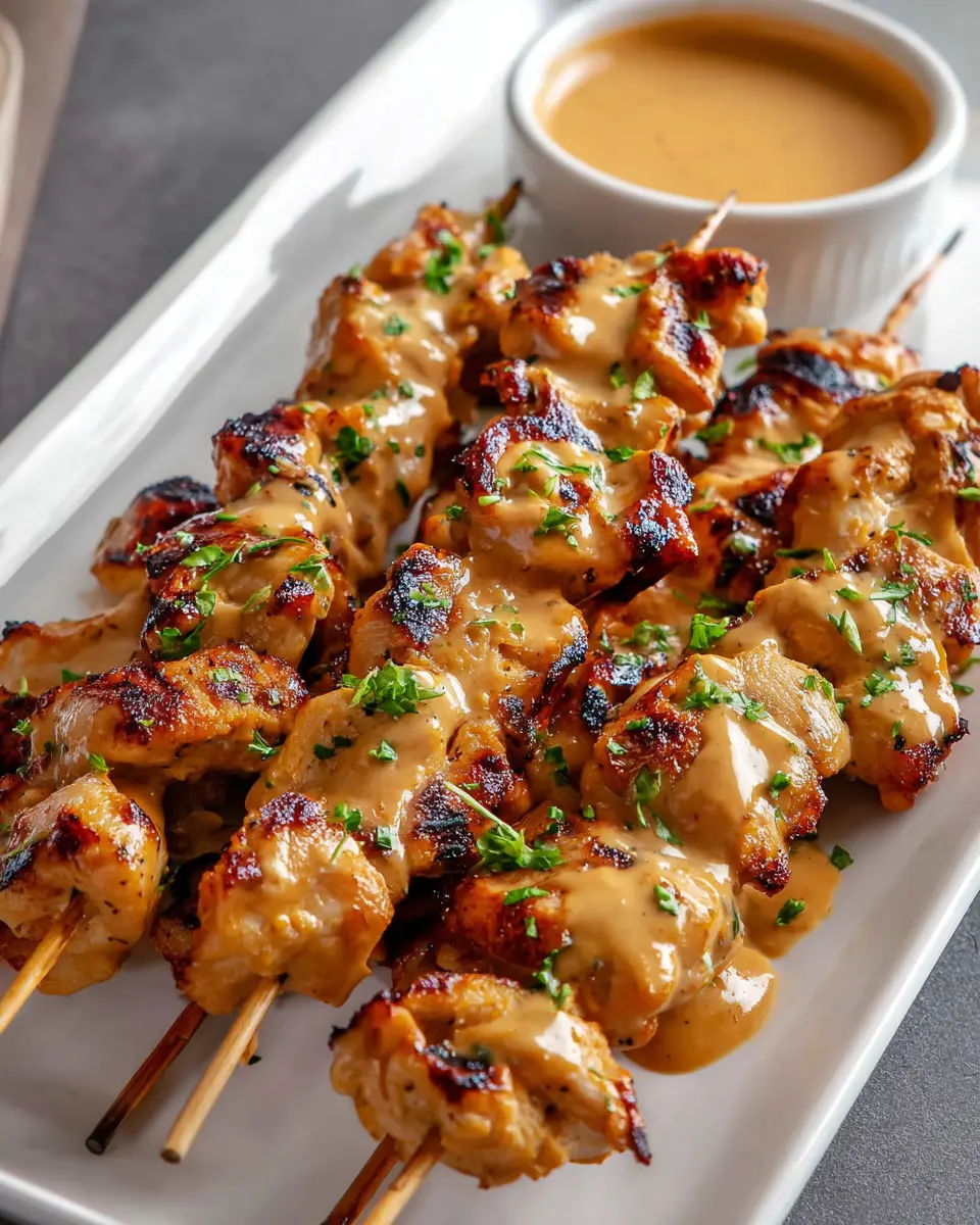 Chicken Skewers with Peanut Sauce