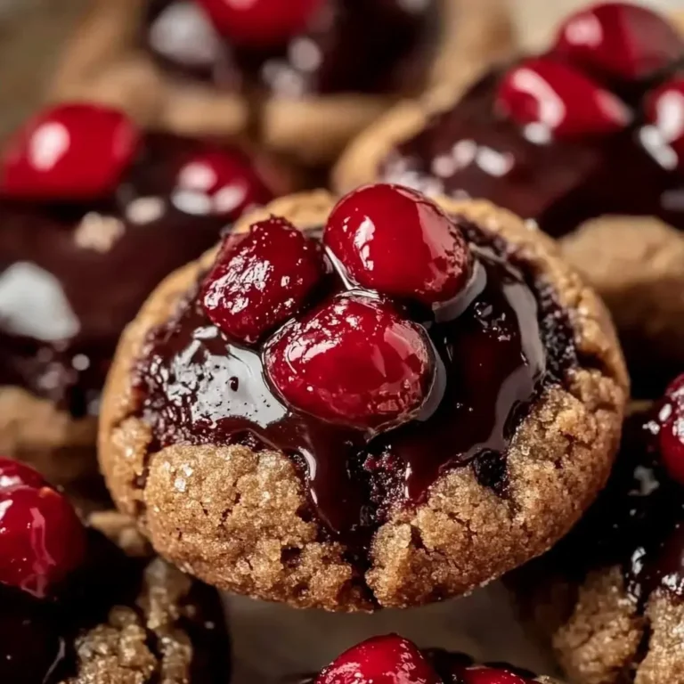 Chocolate Cherry Thumbprint Cookies
