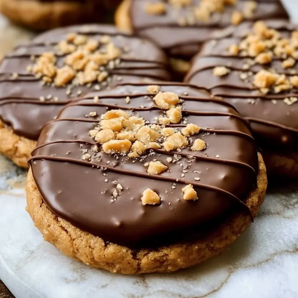 Chocolate Dipped Toffee Cookies