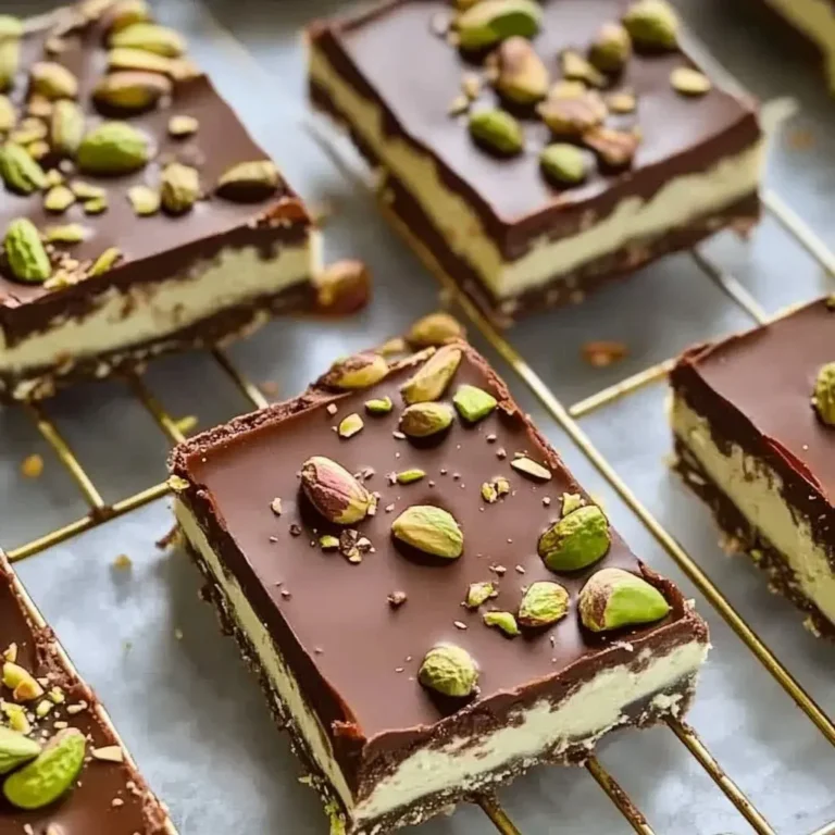 Chocolate Pistachio Cream Pie Bars