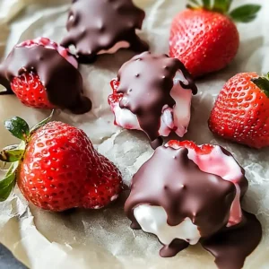 Chocolate-Covered Strawberry Yogurt Clusters