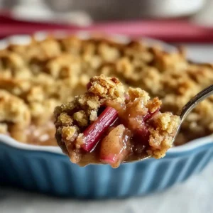 Cinnamon Rhubarb Crisp for Two