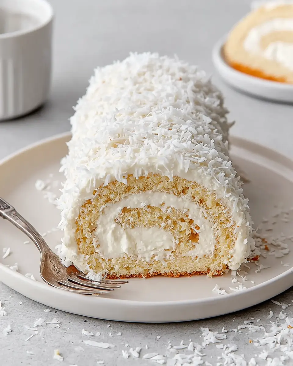 Coconut Cream Cake Roll