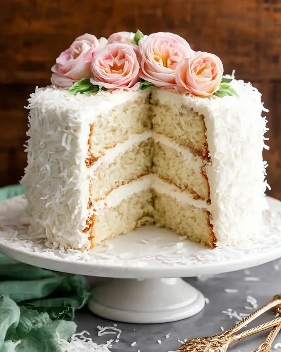 Coconut Cake with Buttercream Frosting