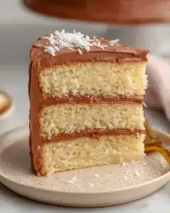 Coconut Cake with Chocolate Frosting