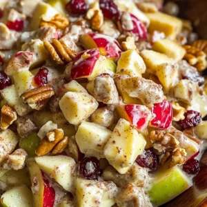 Creamy Cinnamon Apple and Walnut Fruit Salad