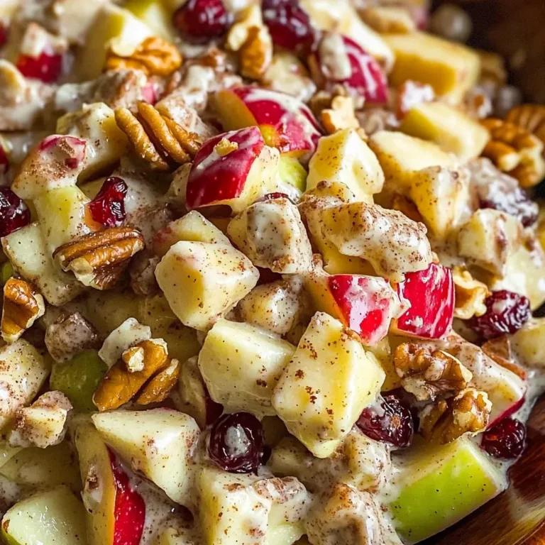 Creamy Cinnamon Apple and Walnut Fruit Salad