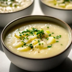 Creamy Garlic Potato and Leek Soup