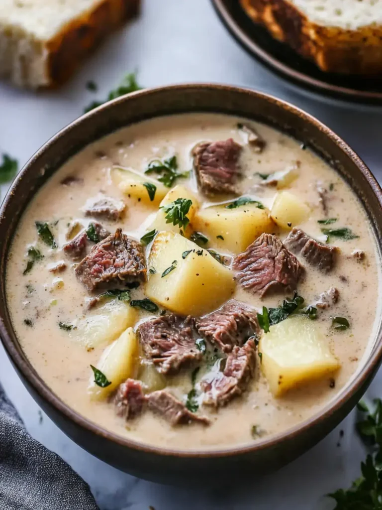 Creamy Steak and Potato Soup
