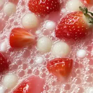 Creamy Strawberry Sago Delight with Chewy Coconut Jellies