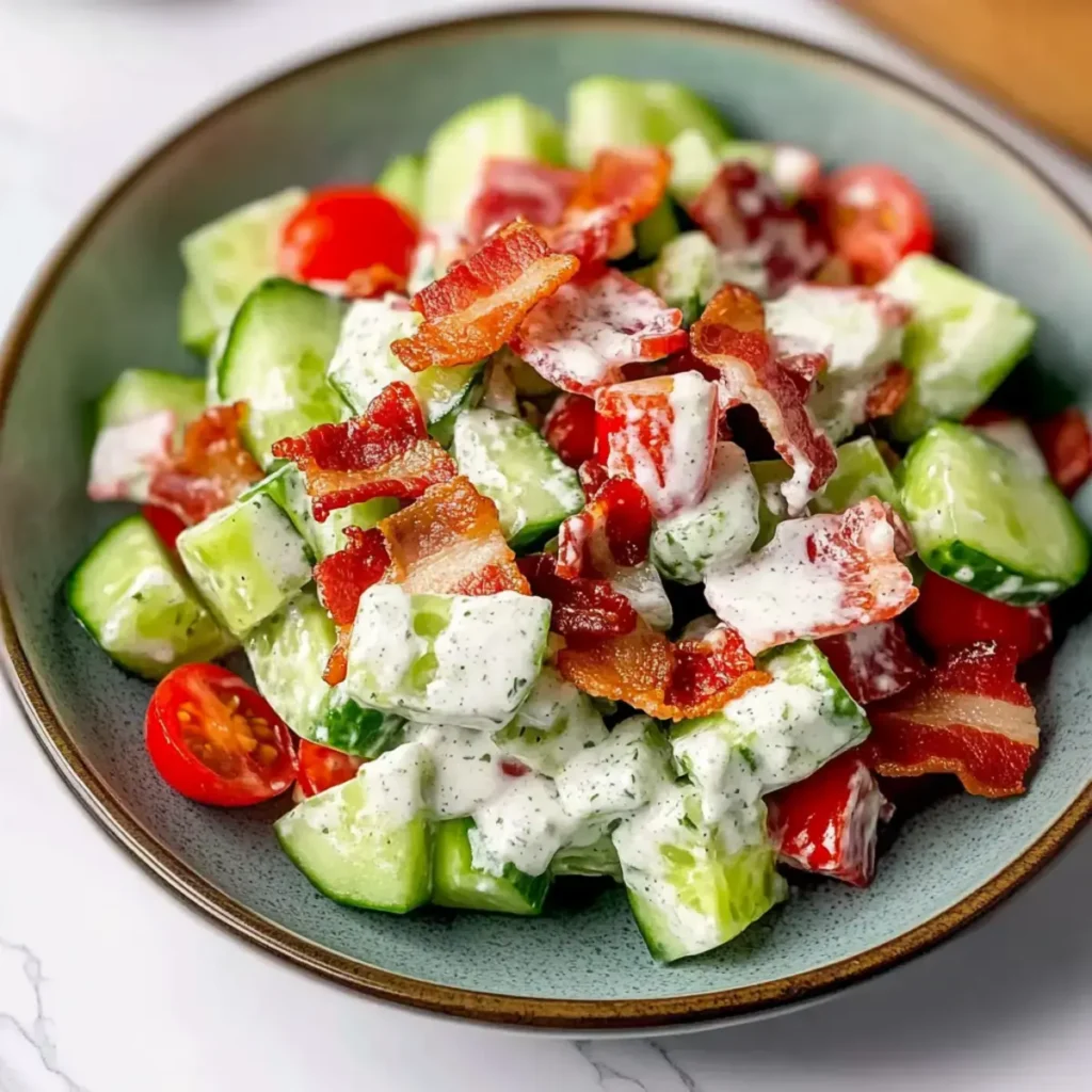 Irresistible Crunchy Cucumber Salad with Bacon – A Summer Delight