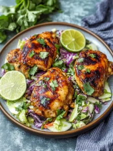 Curried Chicken Thigh Sandwiches with Zesty Lime Coleslaw