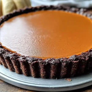 Simple Dark Chocolate Pumpkin Tart