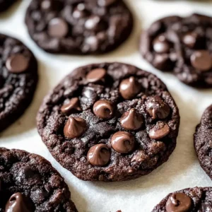 Chewy Double Chocolate Chip Cookies