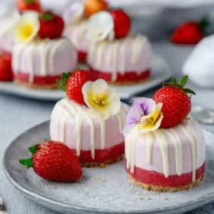 Strawberry and White Chocolate Mini Cakes