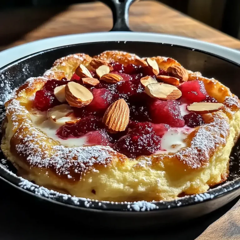 Fluffy Rhubarb Compote Dutch Baby