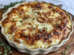 French Onion Chicken Casserole with Crispy Gruyère Topping