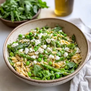 Fresh Spring Orzo Pasta Salad with Shallot Vinaigrette