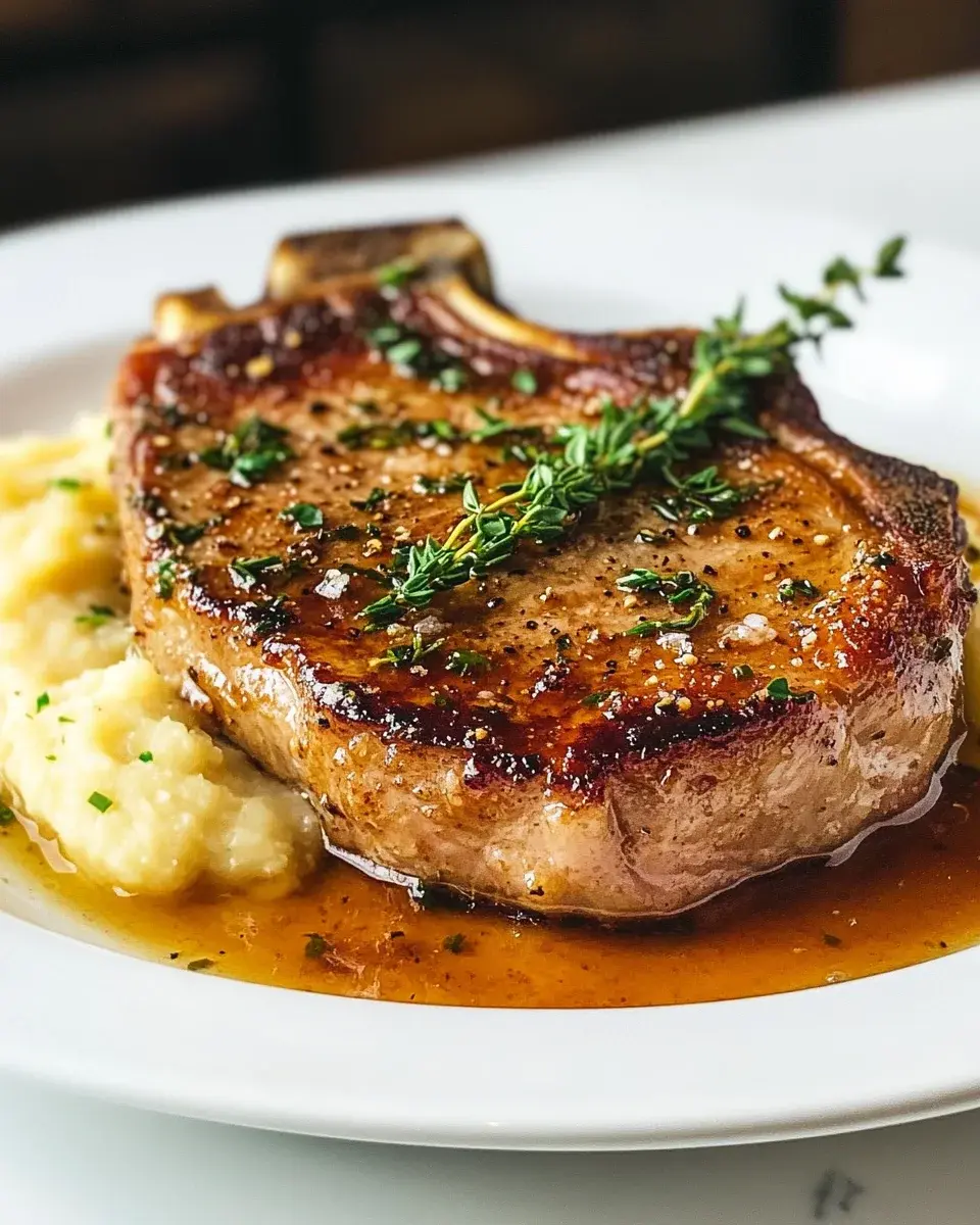Garlic Butter Pan Seared Pork Chops