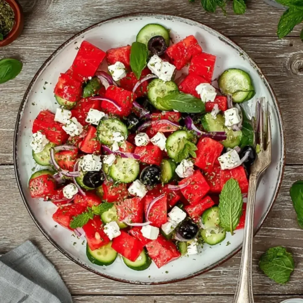 Griechischer Wassermelonen Salat