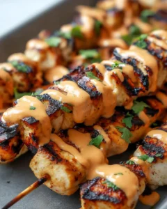 Grilled Bang Bang Chicken Skewers